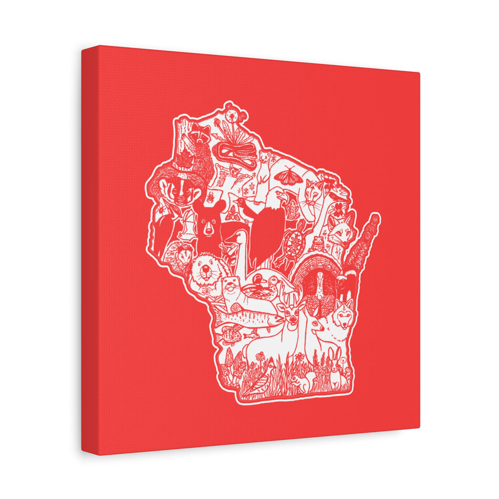 Wisconsin Wildlife Map Canvas