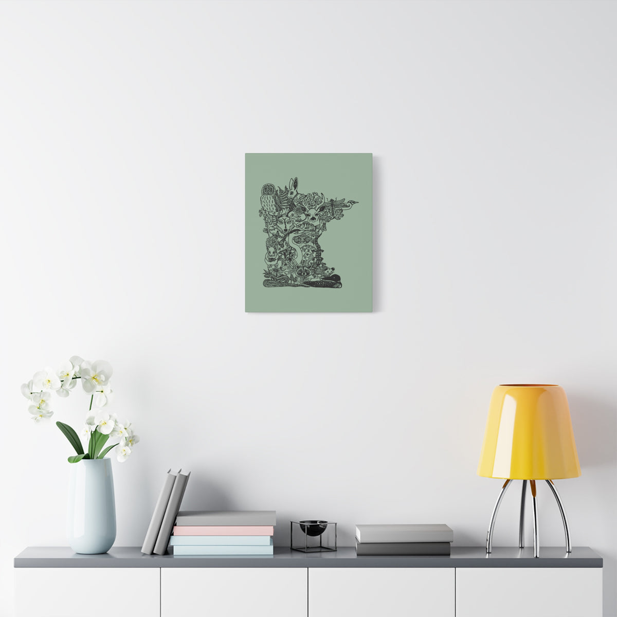 Minnesota Wildlife Map Canvas