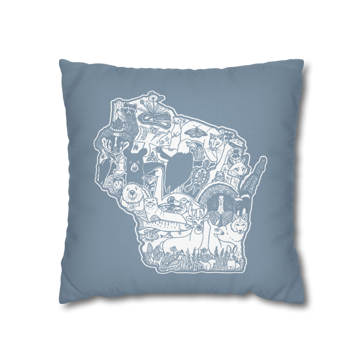 Wisconsin Woodland Animals Pillow