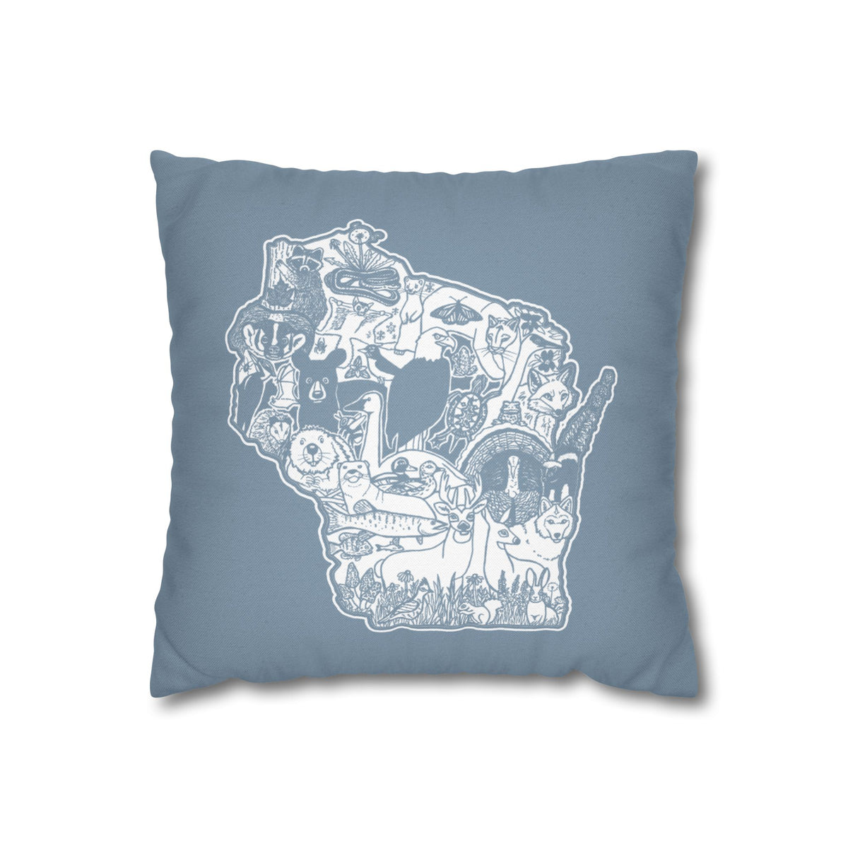 Wisconsin Woodland Animals Pillow