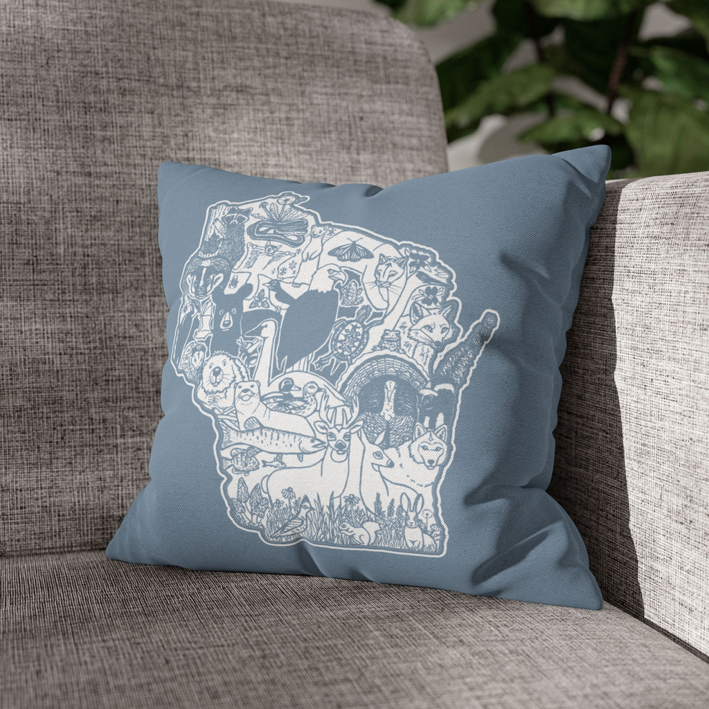 Wisconsin Woodland Animals Pillow
