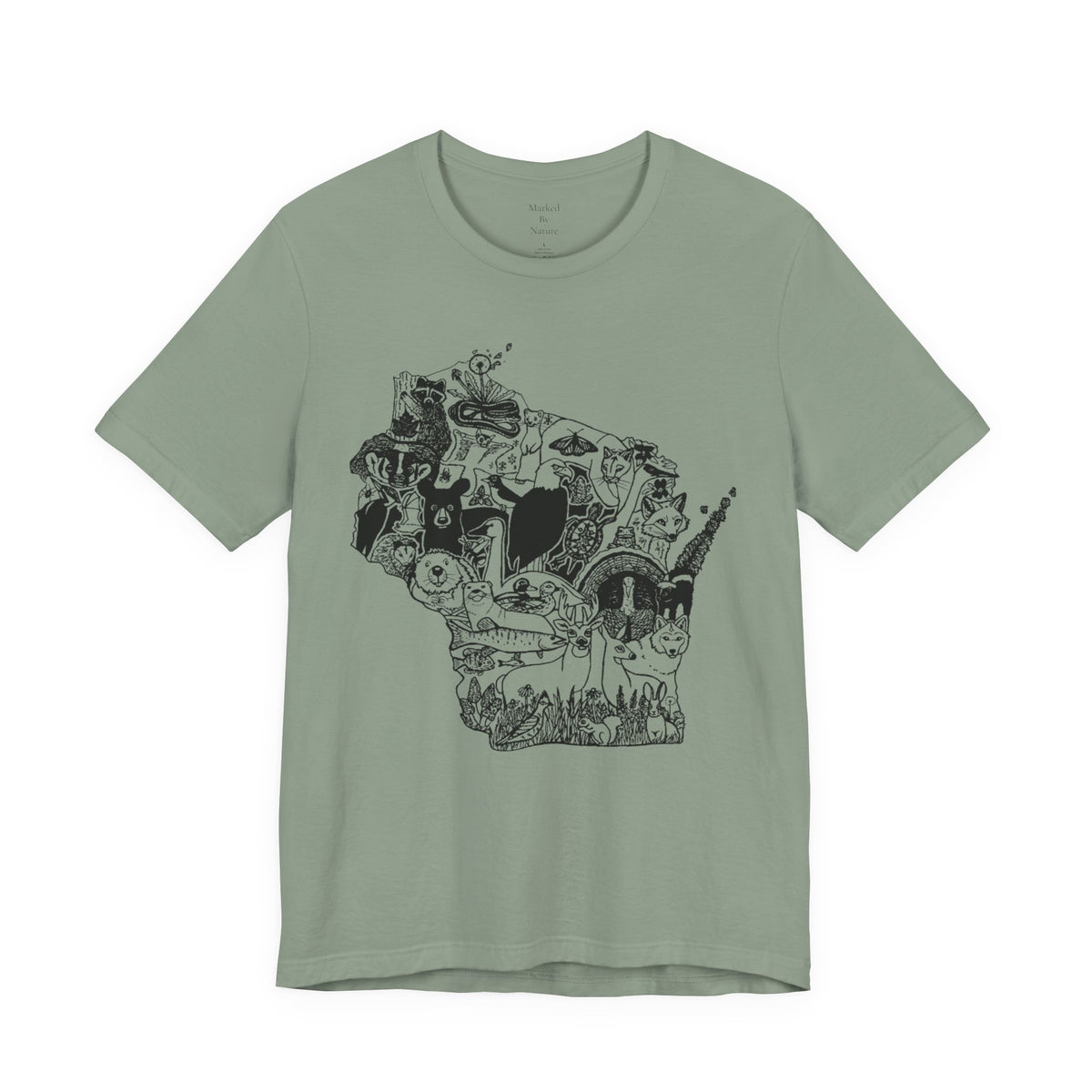 Wisconsin Woodland Animal Collage T-Shirt
