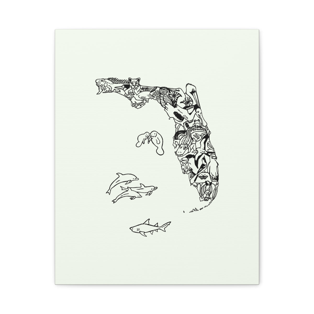 Florida Wildlife Map Canvas