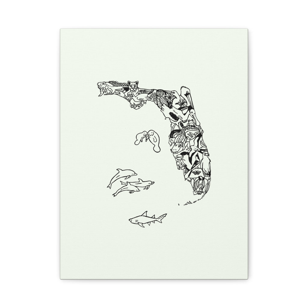Florida Wildlife Map Canvas