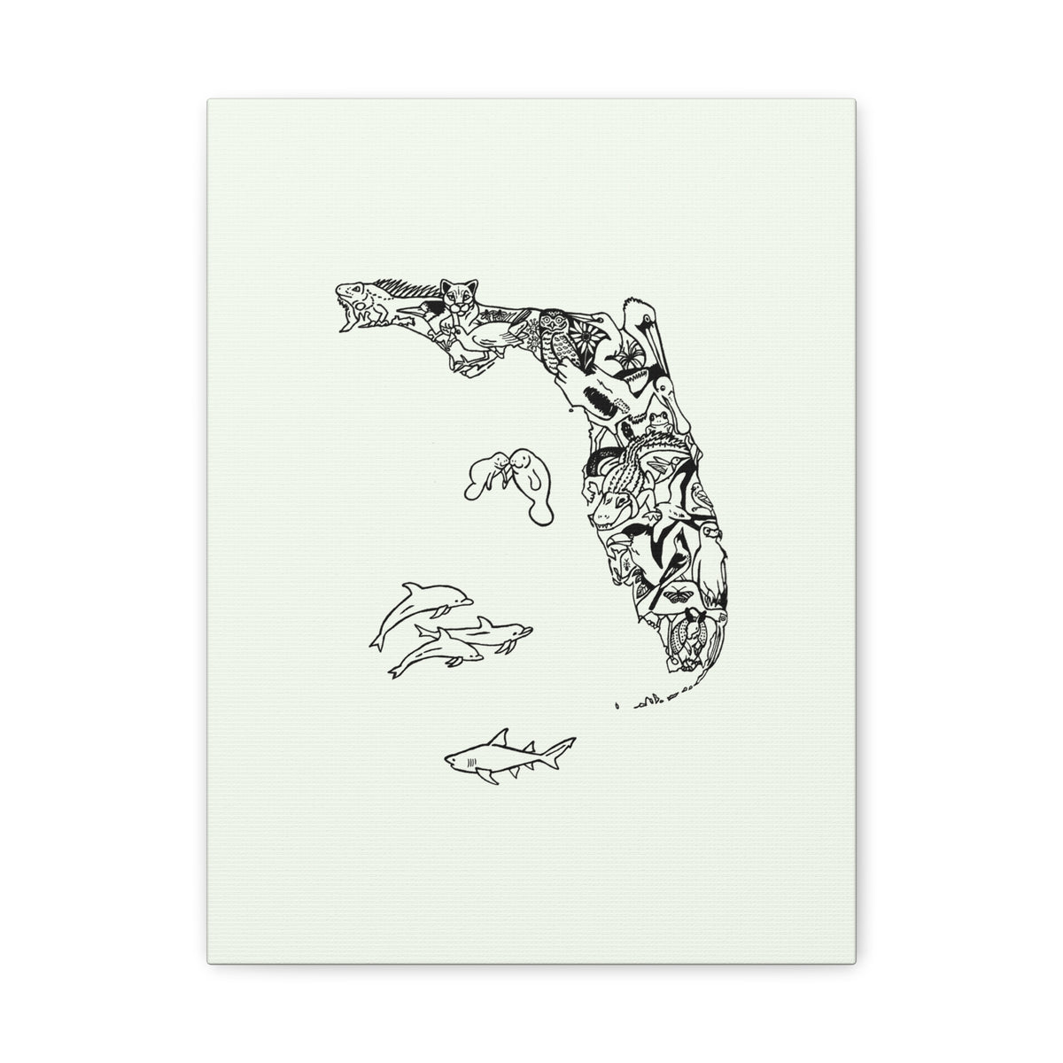 Florida Wildlife Map Canvas