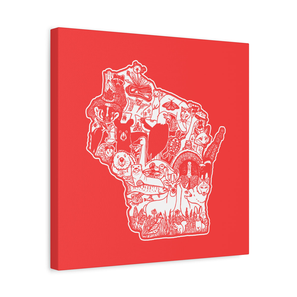 Wisconsin Wildlife Map Canvas