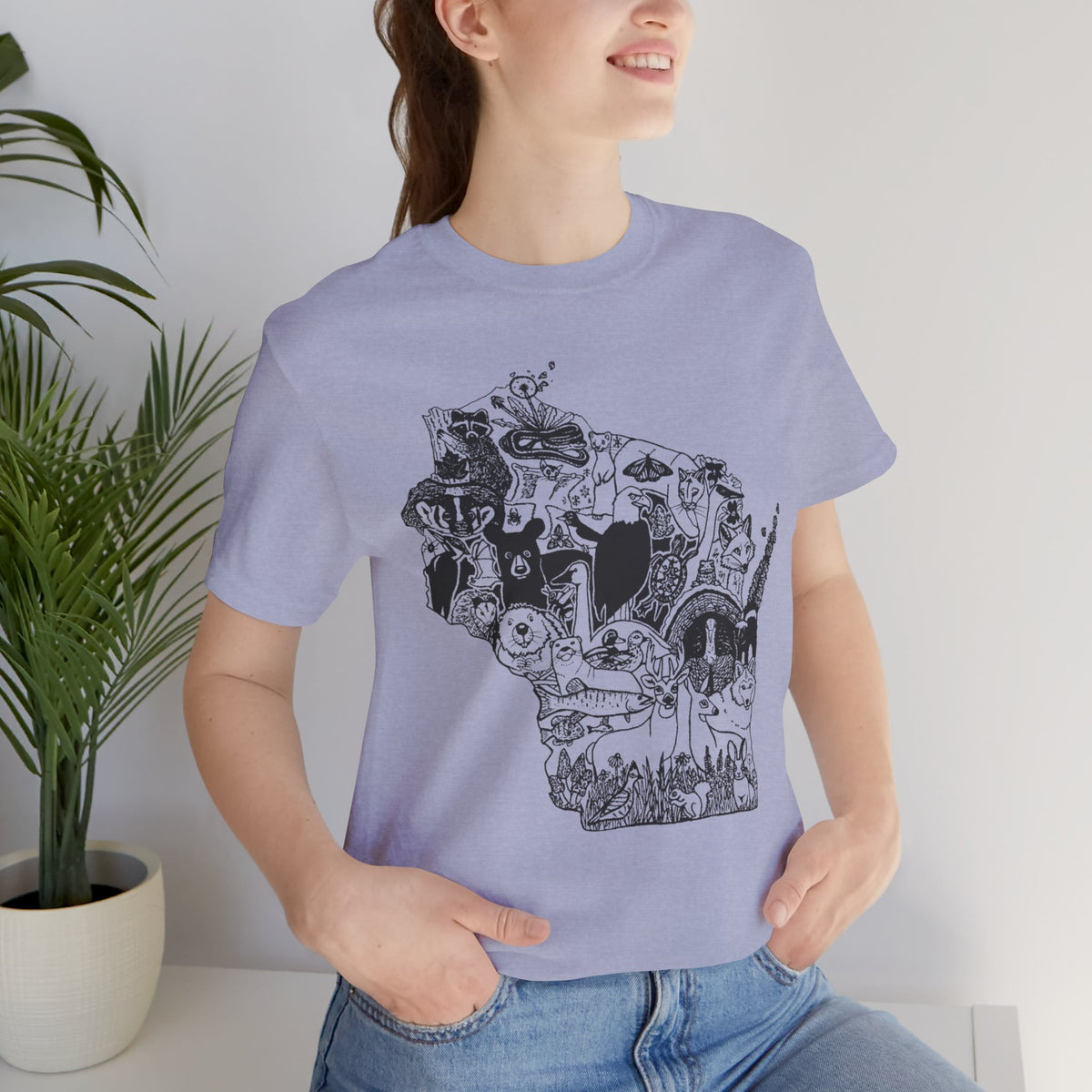 Wisconsin Woodland Animal Collage T-Shirt